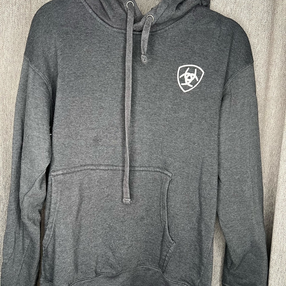 Ariat Men’s M Pullover Hoodie Gray Camo Flag Western